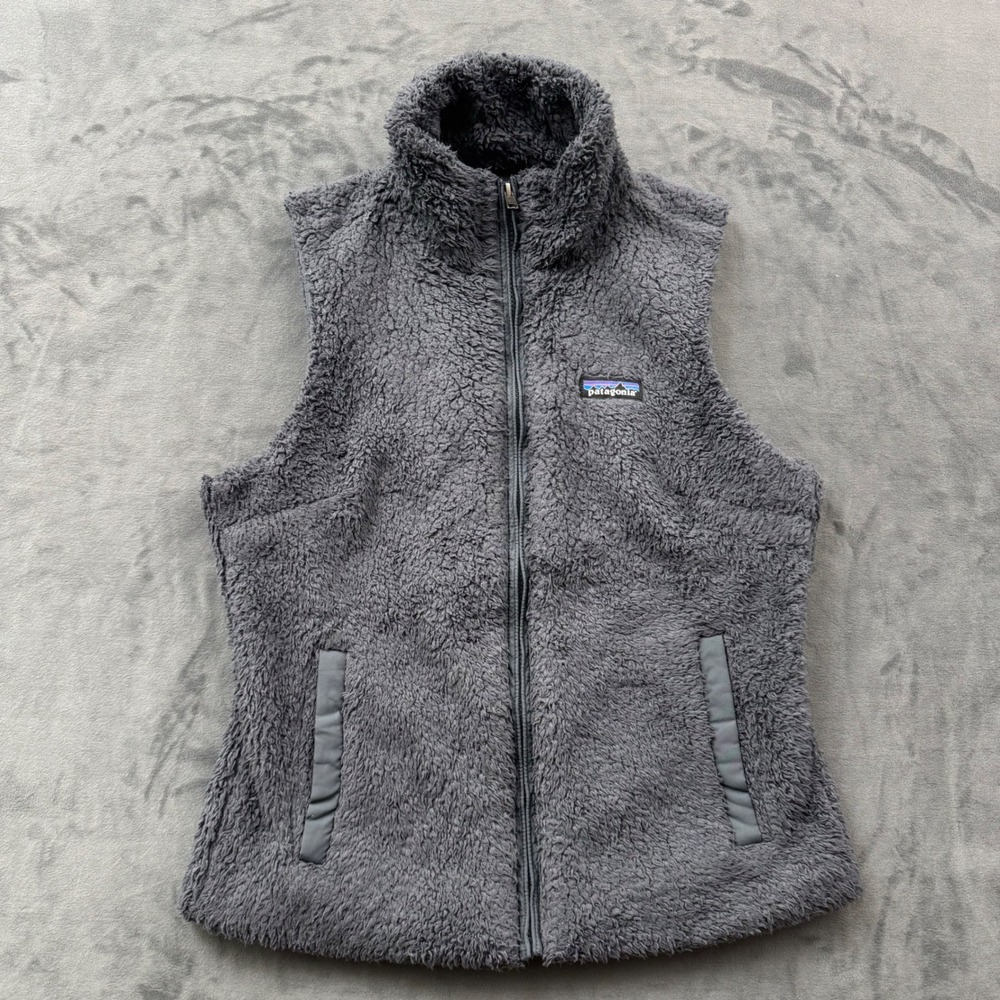 Patagonia Los Gatos Fleece Vest Womens Small Grey Full Zip High Pile 25216